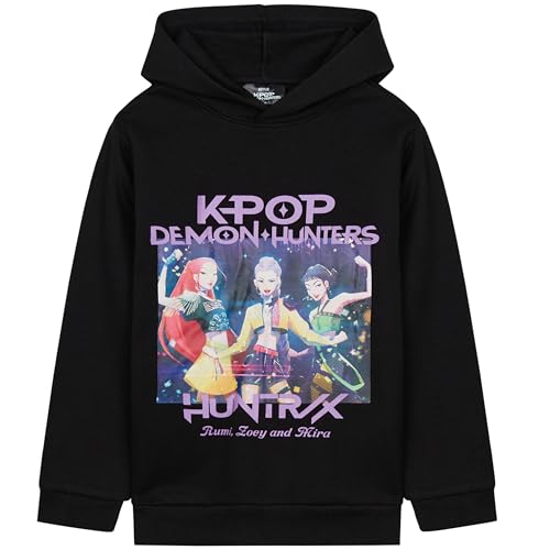 Get Trend KPop Demon Hunters Huntrix Hoodies for Girls, Black